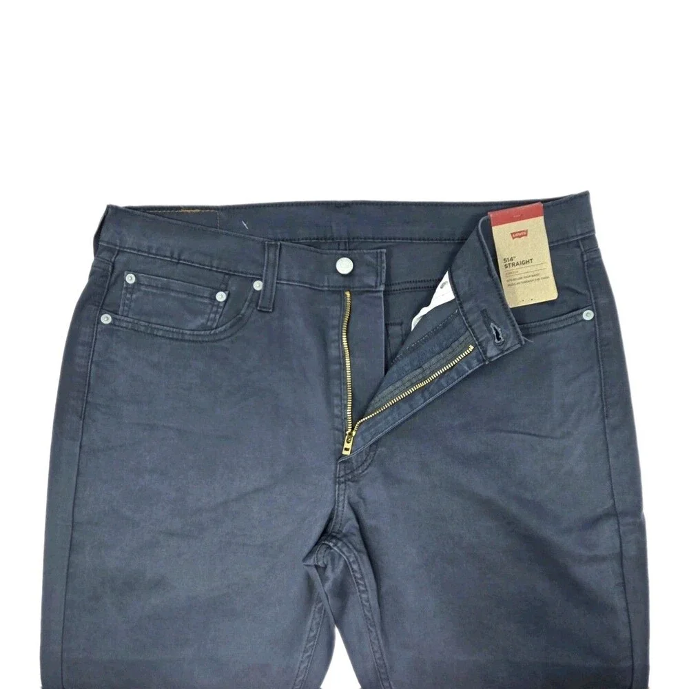 Levi's Men's 514 Straight Fit Cotton Twill Pant Dusty Blue Stretch Size 38x30